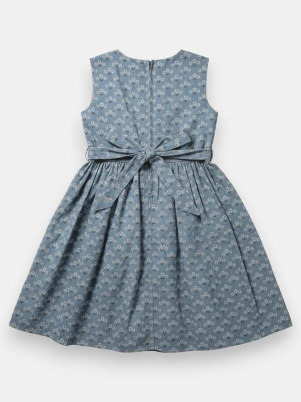 1. Flowery Cotton drress grey back Flowery cotton dress