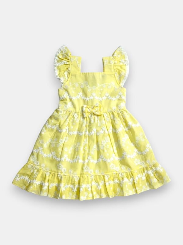 Lace Trimmed Flutter Dress
