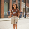 "King" T shirt and short set