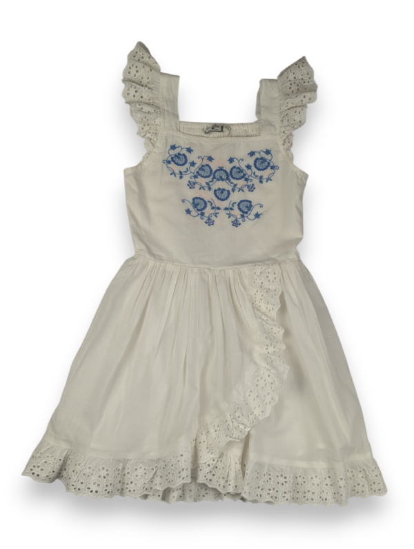 Embroided White Cotton Dress