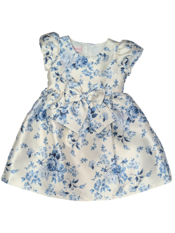 Blue and White Floral Party Dress